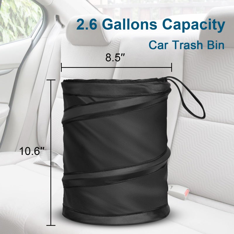 Kincown Car Trash Bin  2 Packs Pop-up Car Trash Can  Medium-Sized Collapsible Garbage Can with Elastic Band Hanging  Double-Layer Washable Vehicle Trash Can  hook and loop Waste Basket Bin - Image 3